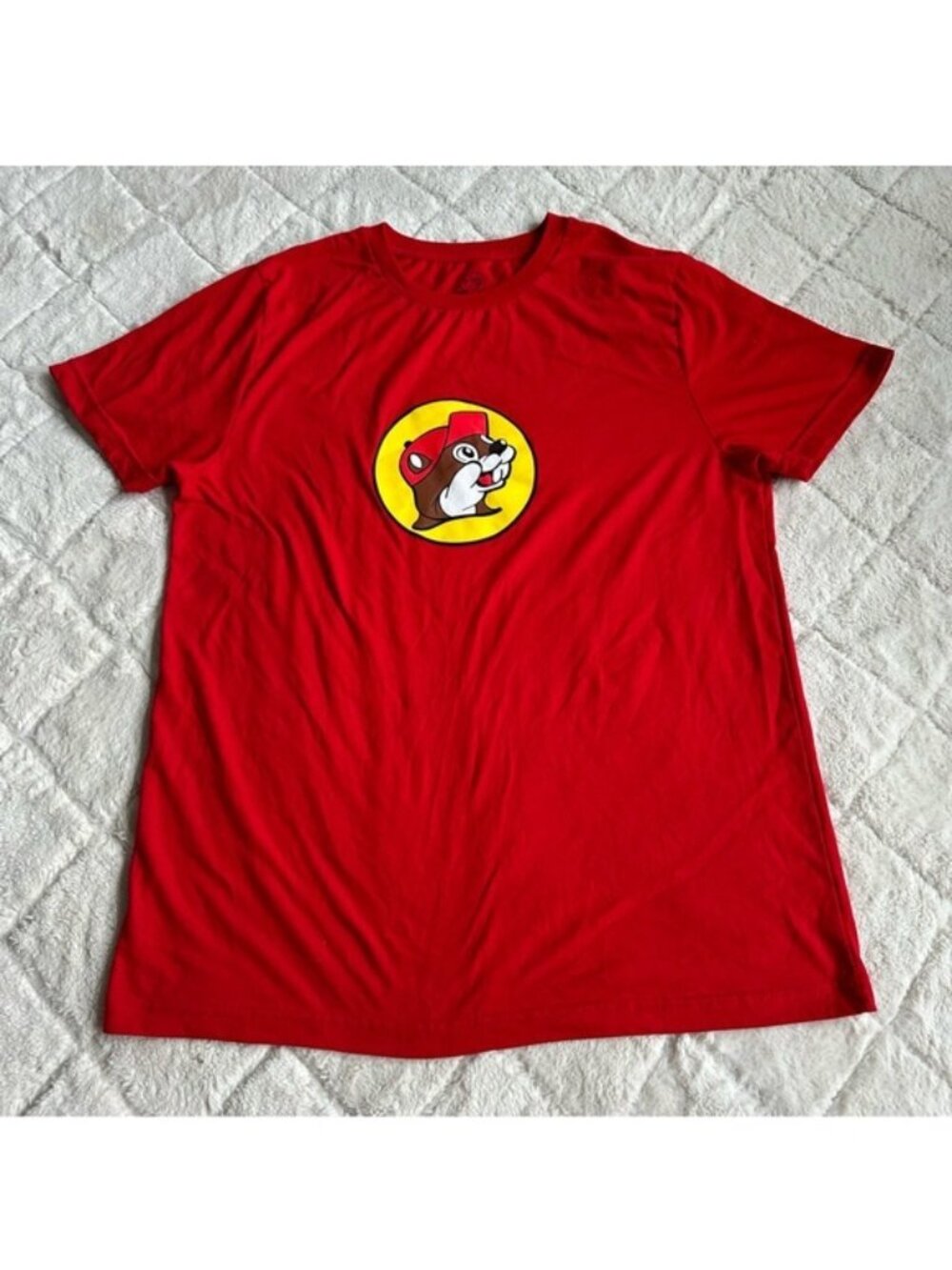 Buc-ees | Red Logo Short Sleeve Tee Shirt | Size Large